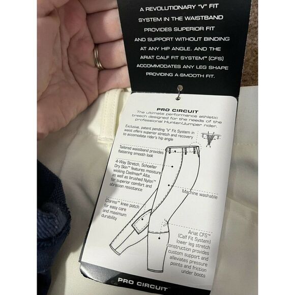 Ariat Pro Circuit Performance Cream Riding Breeches Womens 28L NWT• 021102 - Picture 5 of 11